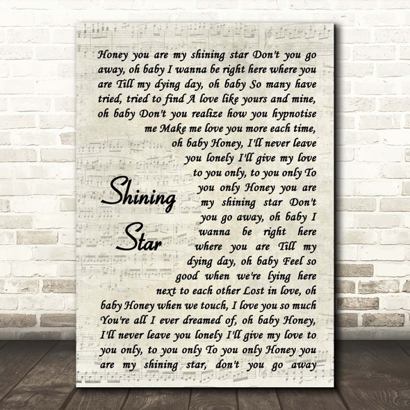 Jerry Garcia Band Shining Star Vintage Script Song Lyric Print
