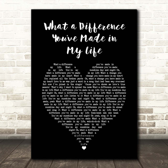 Ronnie Milsap What a Difference Youve Made in My Life Black Heart Song Lyric Print