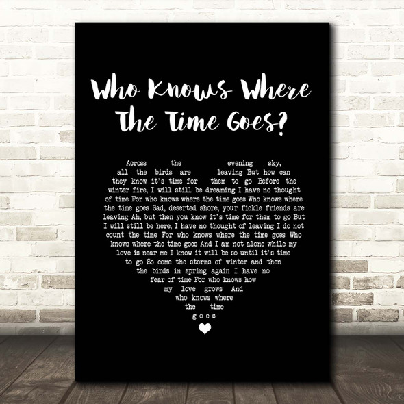 Sandy Denny & The Strawbs Who Knows Where The Time Goes Black Heart Song Lyric Print