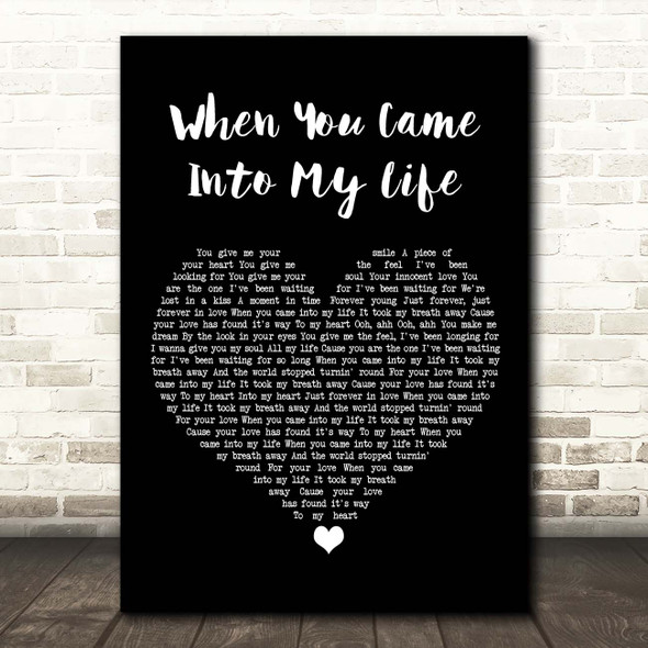 Scorpions When You Came Into My Life Black Heart Song Lyric Print