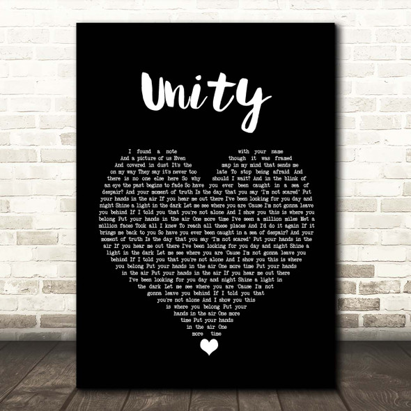 Shinedown Unity Black Heart Song Lyric Print