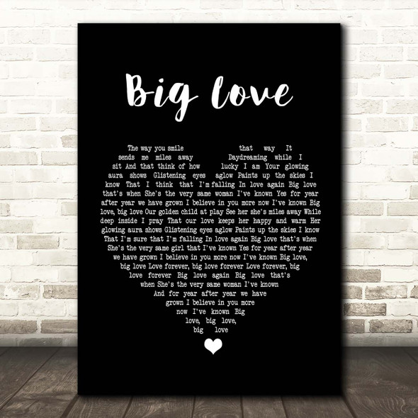 Simply Red Big Love Black Heart Song Lyric Print