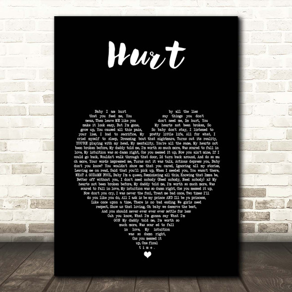 Simra Jasmine Hurt Black Heart Song Lyric Print