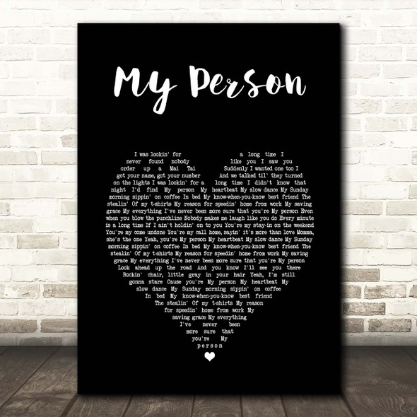 Spencer Crandell My Person Black Heart Song Lyric Print