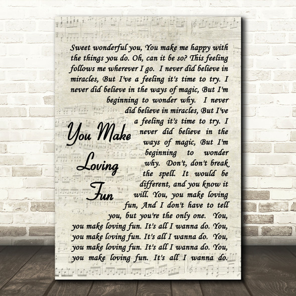 Fleetwood Mac You Make Loving Fun Quote Song Lyric Print