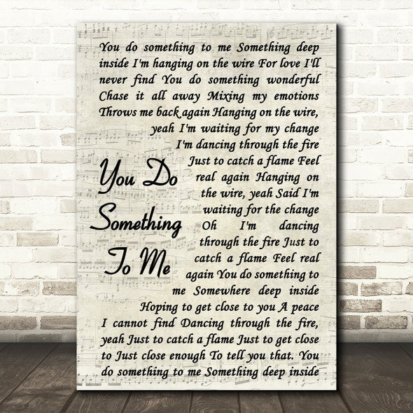 Paul Weller You Do Something To Me Vintage Script Song Lyric Print
