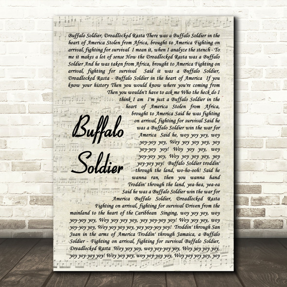 Buffalo Soldier Bob Marley Script Quote Song Lyric Print