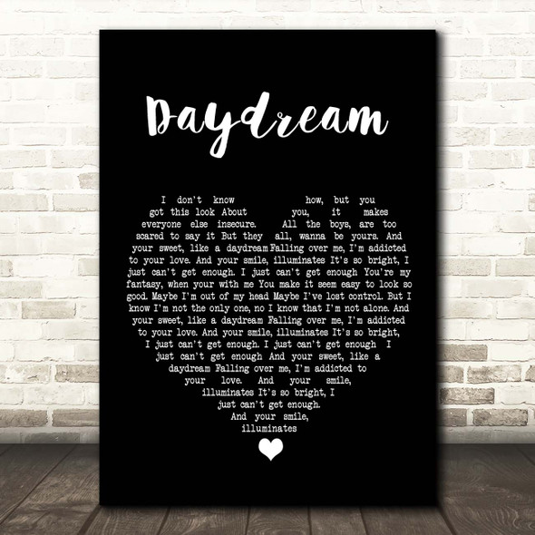Benji Matthews Daydream Black Heart Song Lyric Print
