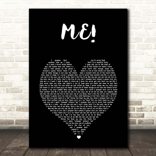 Taylor Swift ME! Black Heart Song Lyric Print
