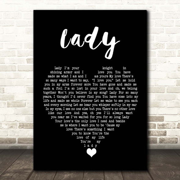 Teddy Pendergrass Lady Black Heart Song Lyric Print