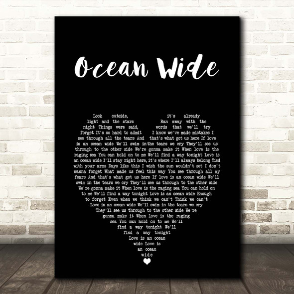 The Afters Ocean Wide Black Heart Song Lyric Print