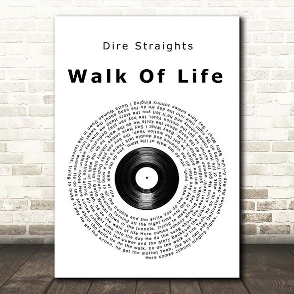 Dire Straits Walk Of Life Vinyl Record Song Lyric Print