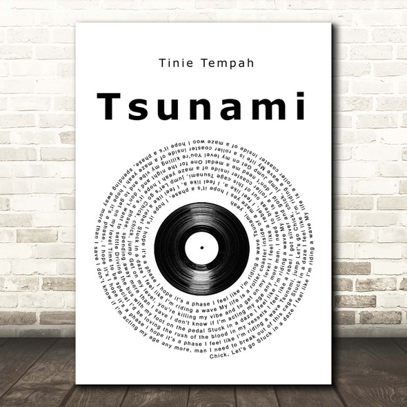 DVBBS Tsunami Vinyl Record Song Lyric Print