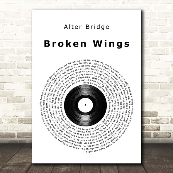 Alter Bridge Broken Wings Vinyl Record Song Lyric Print