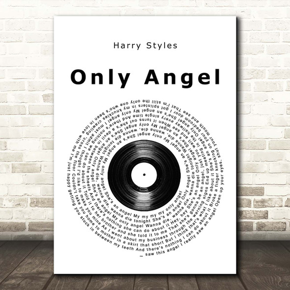 Harry Styles Only Angel Vinyl Record Song Lyric Print