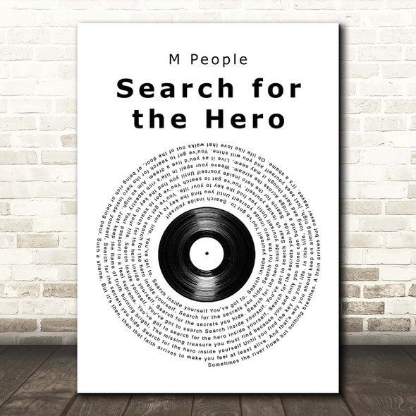 M People Search for the Hero Vinyl Record Song Lyric Print