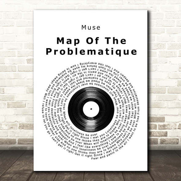 Muse Map Of The Problematique Vinyl Record Song Lyric Print