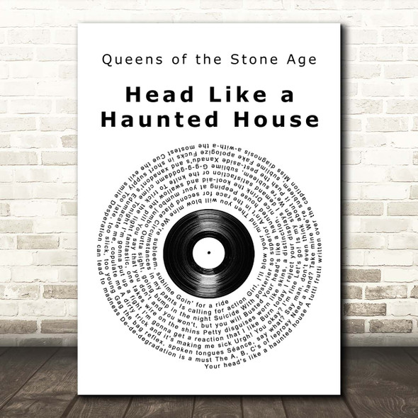 Queens Of The Stone Age Head Like A Haunted House Vinyl Record Song Lyric Print