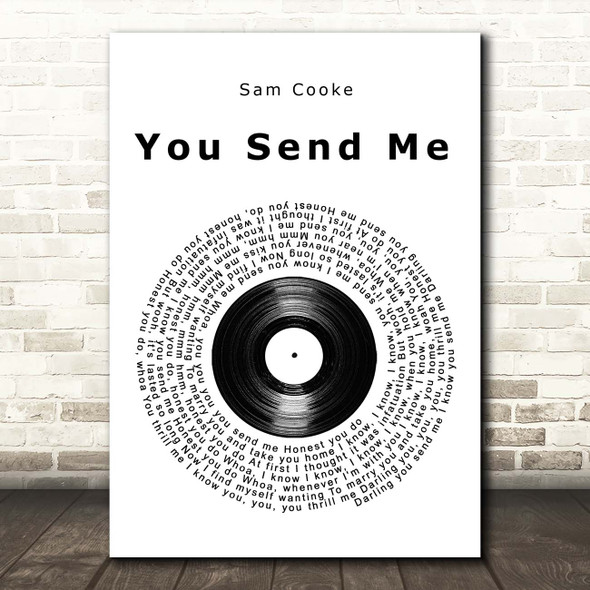 Sam Cooke You Send Me Vinyl Record Song Lyric Print