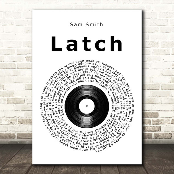 Sam Smith Latch Vinyl Record Song Lyric Print
