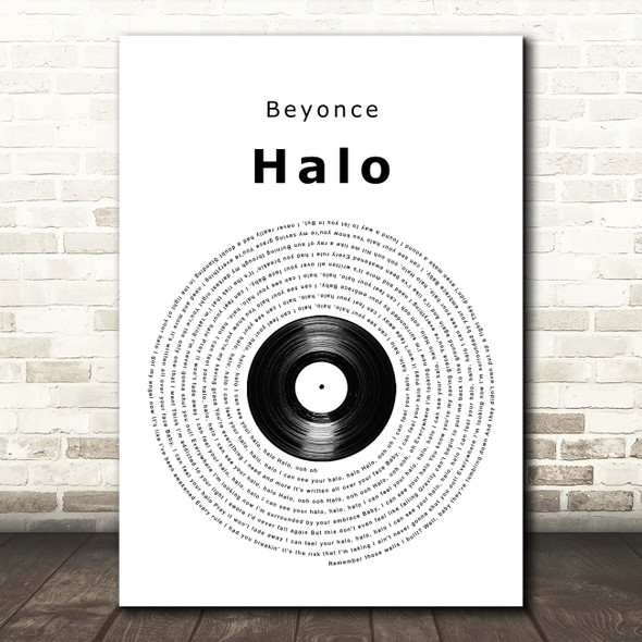 Beyonce Halo Vinyl Record Song Lyric Print