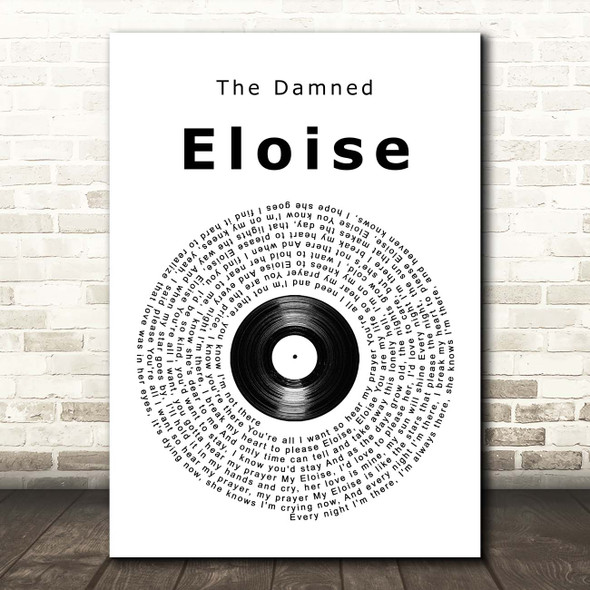 The Damned Eloise Vinyl Record Song Lyric Print
