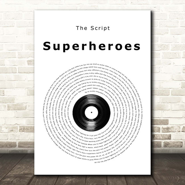 The Script Superheroes Vinyl Record Song Lyric Print