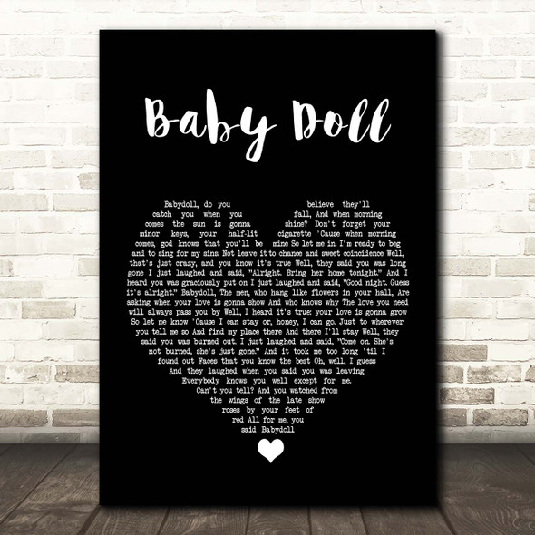 The Fratellis Baby Doll Black Heart Song Lyric Print