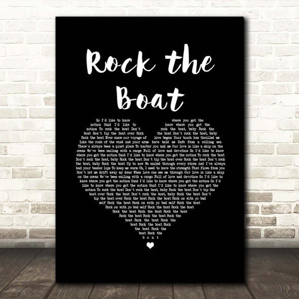 The Hues Corporation Rock the Boat Black Heart Song Lyric Print