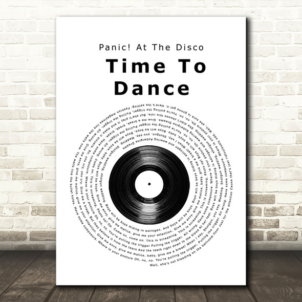 Panic! At The Disco Time To Dance Vinyl Record Song Lyric Wall Art Print