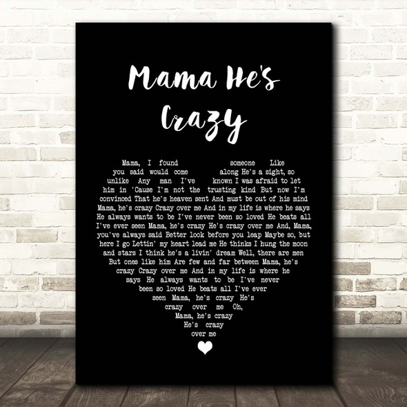 The Judds Mama He's Crazy Black Heart Song Lyric Print