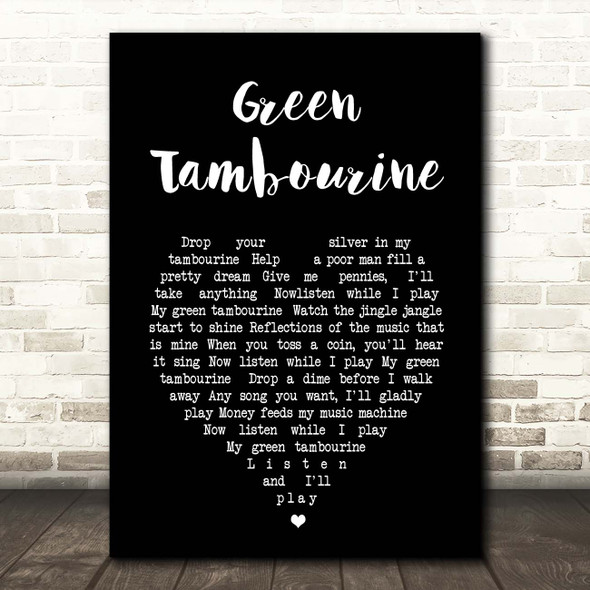 The Lemon Pipers Green Tambourine Black Heart Song Lyric Print