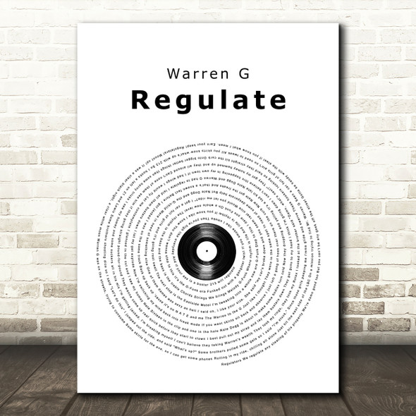 Warren G Regulate Vinyl Record Song Lyric Wall Art Print