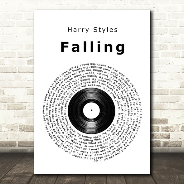 Harry Styles Falling Vinyl Record Song Lyric Wall Art Print