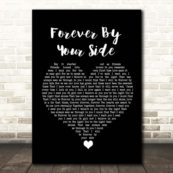 The Manhattans Forever By Your Side Black Heart Song Lyric Print