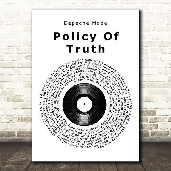 Depeche Mode Policy Of Truth Vinyl Record Song Lyric Quote Music Print