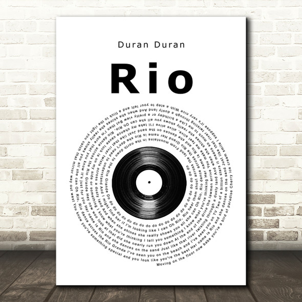 Duran Duran Rio Vinyl Record Song Lyric Quote Music Print