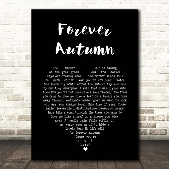 The Moody Blues Forever Autumn Black Heart Song Lyric Print