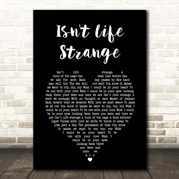 The Moody Blues Isn't Life Strange Black Heart Song Lyric Print