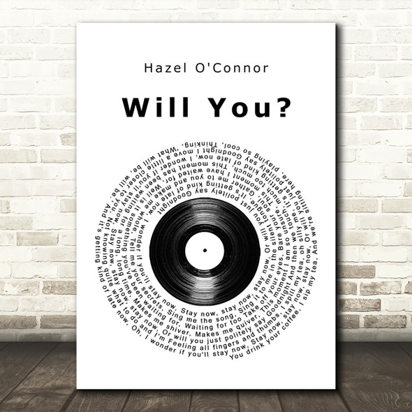 Hazel O'Connor Will You Vinyl Record Song Lyric Quote Music Print