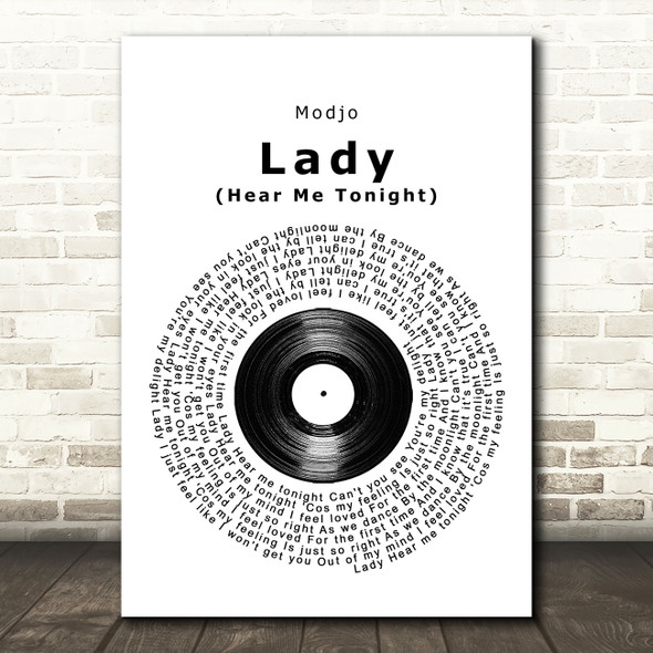 Modjo Lady (Hear Me Tonight) Vinyl Record Song Lyric Quote Music Print
