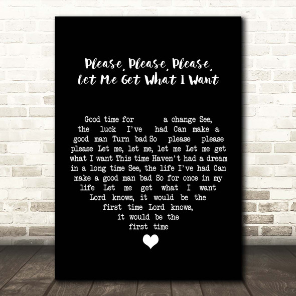 The Smiths Please, Please, Please, Let Me Get What I Want Black Heart Song Lyric Print