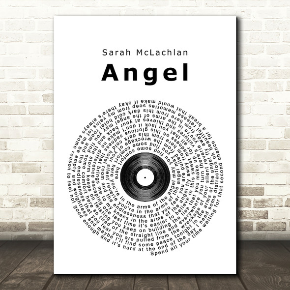 Sarah McLachlan Angel Vinyl Record Song Lyric Quote Print