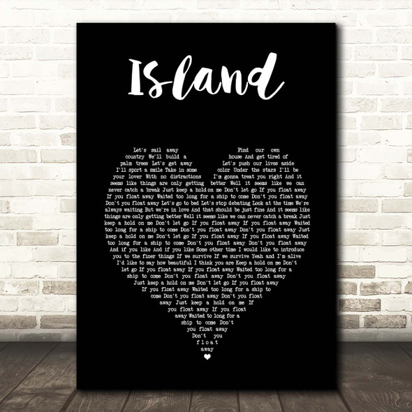 The Starting Line Island Black Heart Song Lyric Print