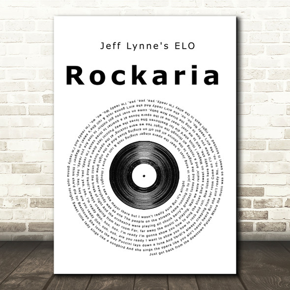 Jeff Lynne's ELO Rockaria Vinyl Record Song Lyric Quote Print