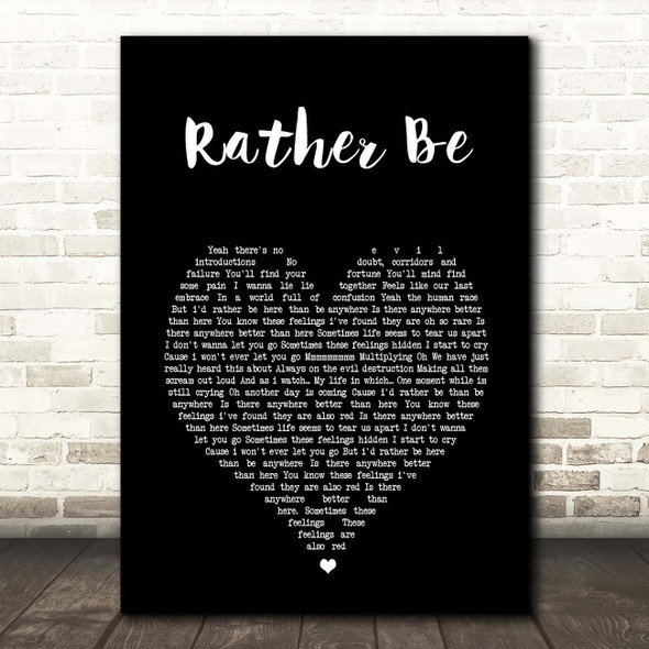The Verve Rather Be Black Heart Song Lyric Print