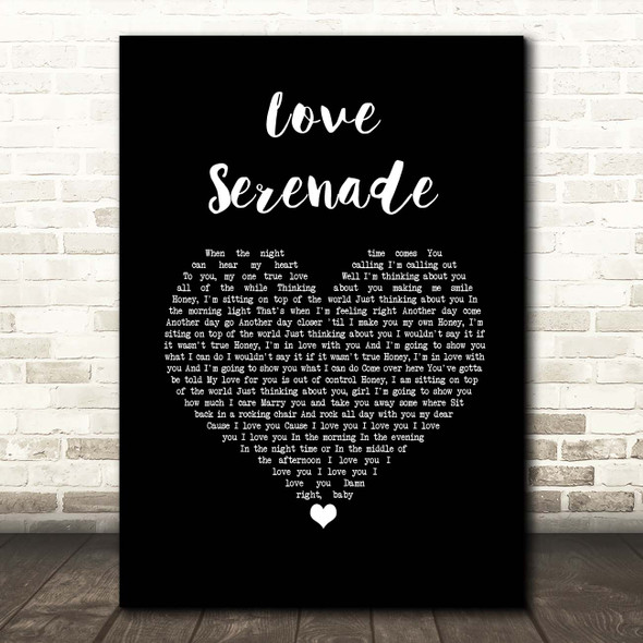 The Waifs Love Serenade Black Heart Song Lyric Print