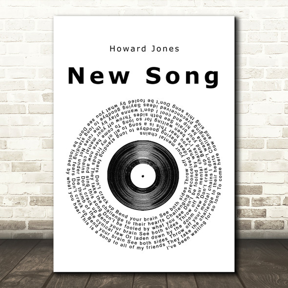 Howard Jones New Song Vinyl Record Song Lyric Quote Print