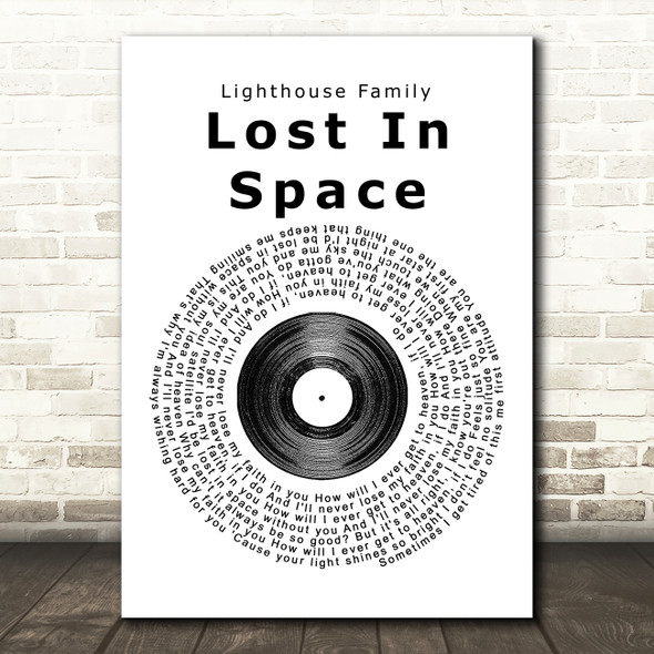 Lighthouse Family Lost In Space Vinyl Record Song Lyric Quote Print