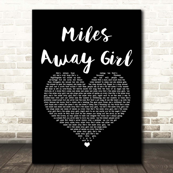 The Wildhearts Miles Away Girl Black Heart Song Lyric Print